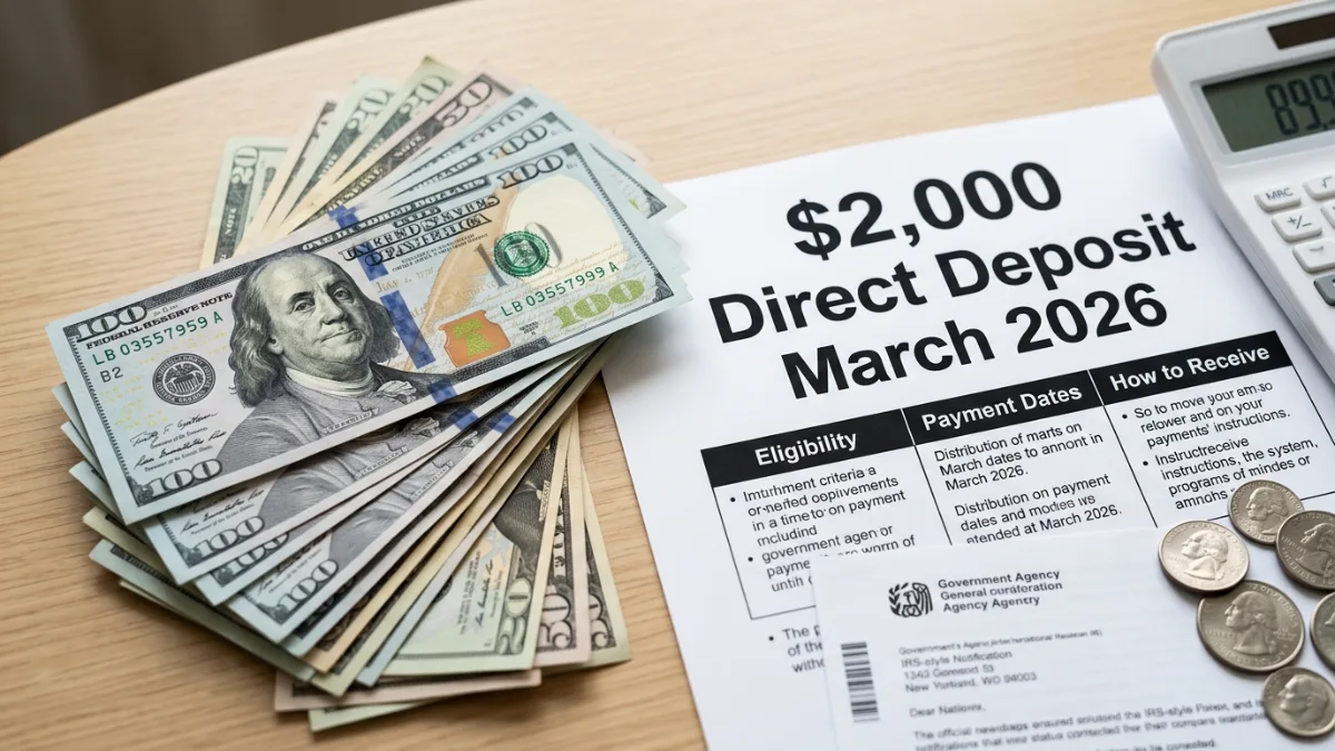 IRS $2,000 Direct Deposit in March 2026: Eligibility, Dates, and How to Receive Your Payment